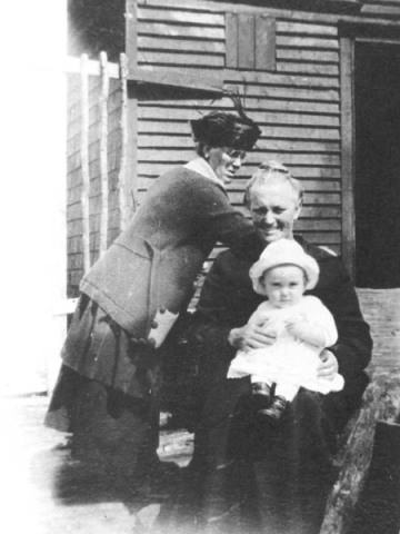 330: "Vince, Mom Dunphy and Aunt Mary who got caught". Vince McCarthy on his grandmother  Stasia Dunphy's lap, with his great-aunt Mary Fitzgerald standing. (1920)  - Vince son of James McCarthy &amp;amp; Julia Reddy; Anastasia Fitzgerald, wife of Thomas McCarthy  &amp;amp; later of Patrick Dunphy; Mary (visitor) sister of Anastasia